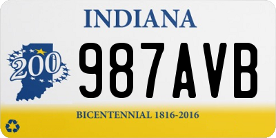 IN license plate 987AVB