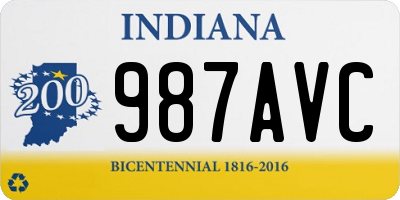 IN license plate 987AVC