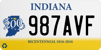 IN license plate 987AVF