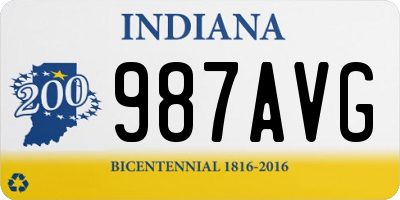 IN license plate 987AVG