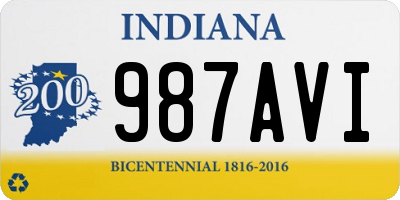 IN license plate 987AVI