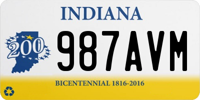 IN license plate 987AVM