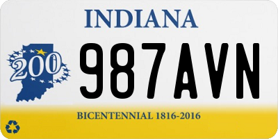 IN license plate 987AVN