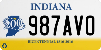 IN license plate 987AVO