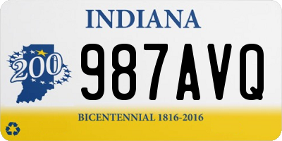 IN license plate 987AVQ