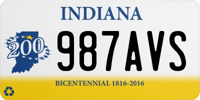 IN license plate 987AVS
