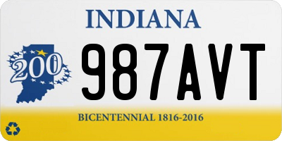 IN license plate 987AVT