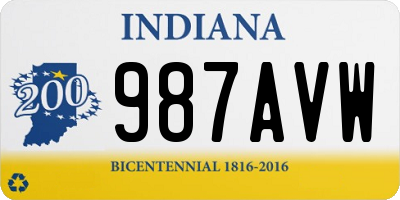 IN license plate 987AVW