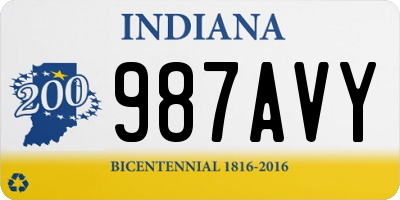 IN license plate 987AVY