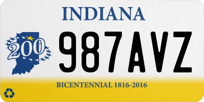 IN license plate 987AVZ