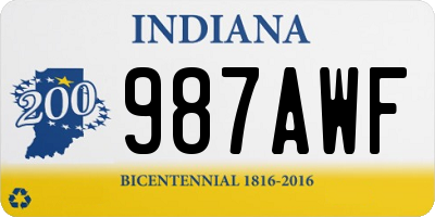 IN license plate 987AWF