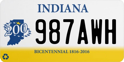 IN license plate 987AWH