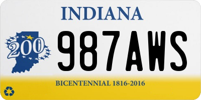 IN license plate 987AWS