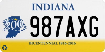 IN license plate 987AXG