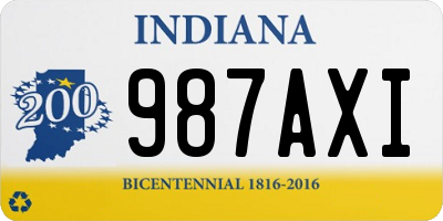 IN license plate 987AXI