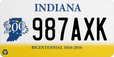 IN license plate 987AXK