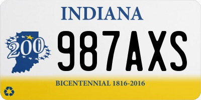 IN license plate 987AXS