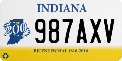 IN license plate 987AXV