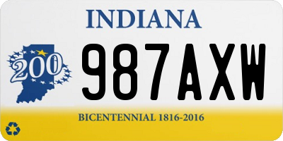 IN license plate 987AXW