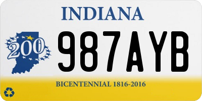 IN license plate 987AYB