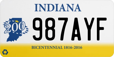 IN license plate 987AYF