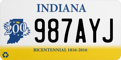 IN license plate 987AYJ