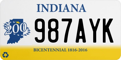 IN license plate 987AYK