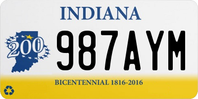 IN license plate 987AYM