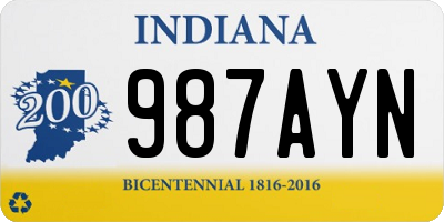 IN license plate 987AYN