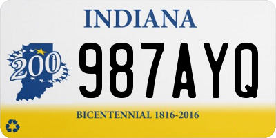 IN license plate 987AYQ