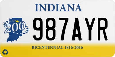 IN license plate 987AYR