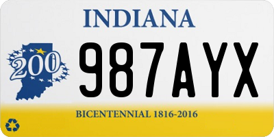 IN license plate 987AYX