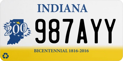 IN license plate 987AYY