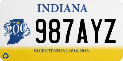 IN license plate 987AYZ