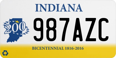 IN license plate 987AZC