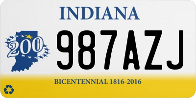 IN license plate 987AZJ