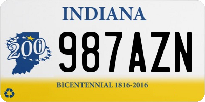 IN license plate 987AZN