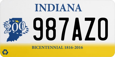 IN license plate 987AZO