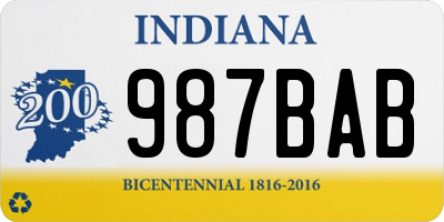 IN license plate 987BAB