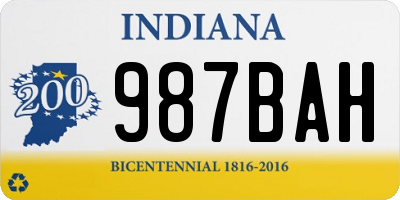 IN license plate 987BAH