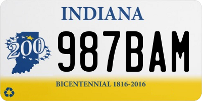 IN license plate 987BAM