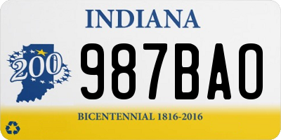 IN license plate 987BAO