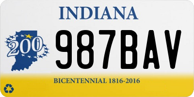 IN license plate 987BAV