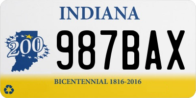 IN license plate 987BAX