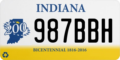 IN license plate 987BBH