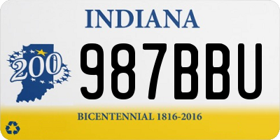 IN license plate 987BBU