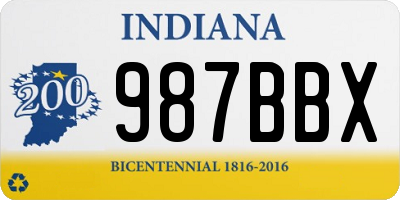 IN license plate 987BBX