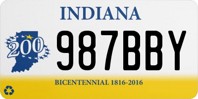 IN license plate 987BBY