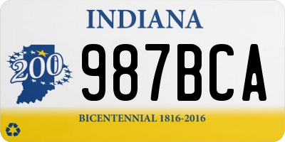 IN license plate 987BCA