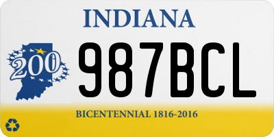 IN license plate 987BCL